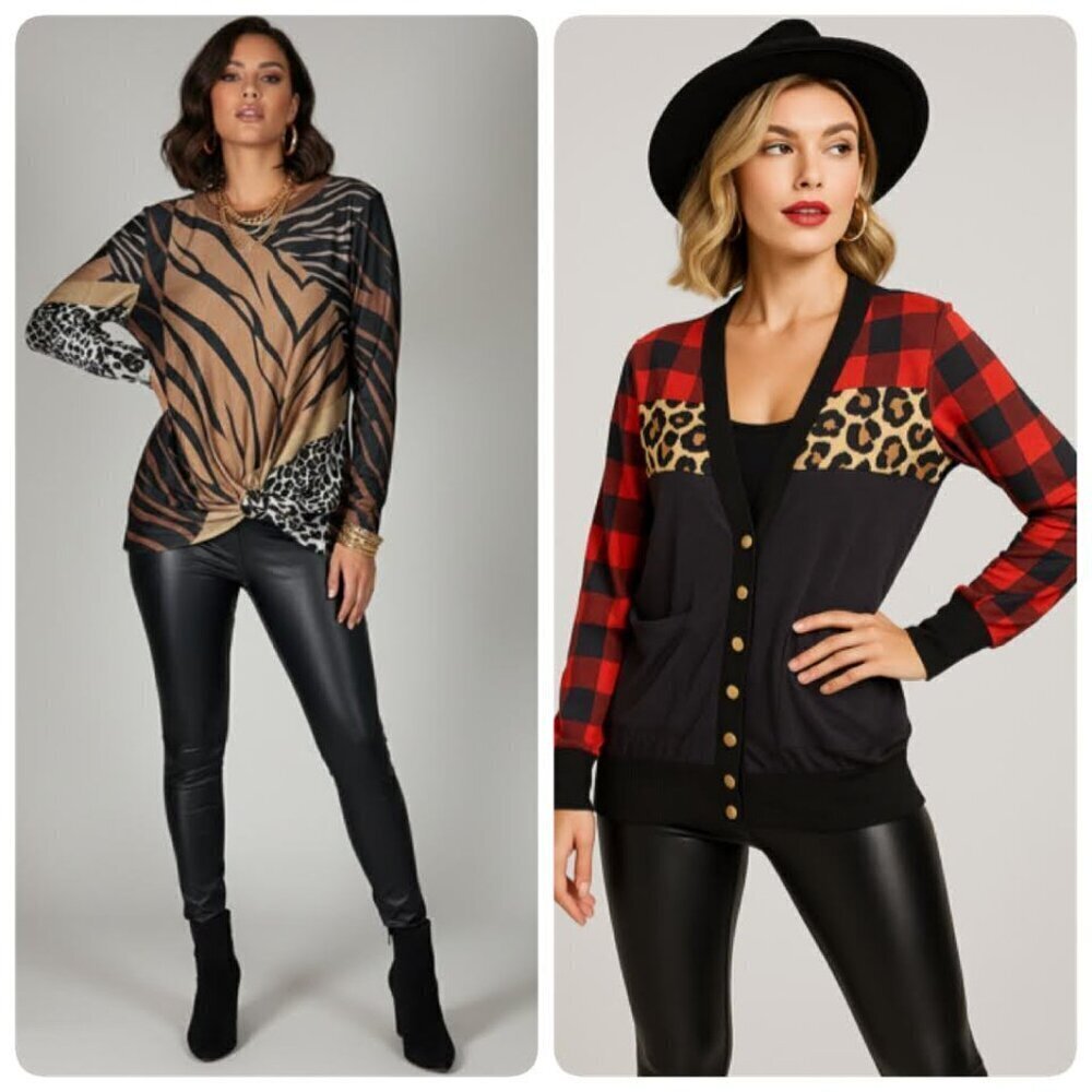 4. SPANX Legging Animal Tops Prints Bold streetwear chic set